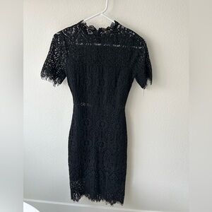 Lulu's Black Lace Midi Dress